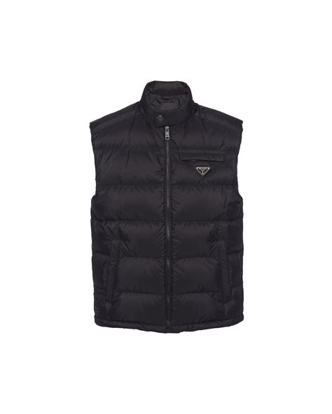 prada puffer jacket used|Prada sleeveless puffer jacket.